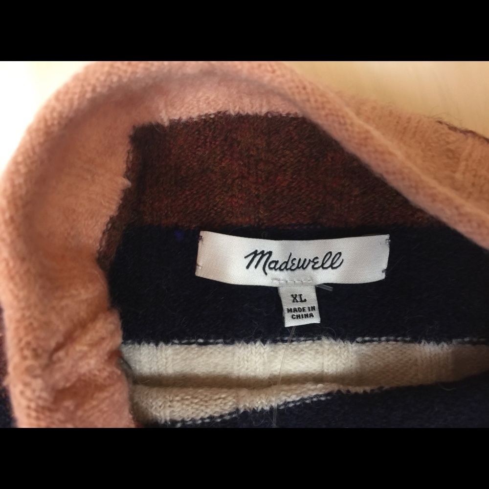 Madewell Evercrest Ribbed Striped Mock Neck XL - Picture 6 of 8